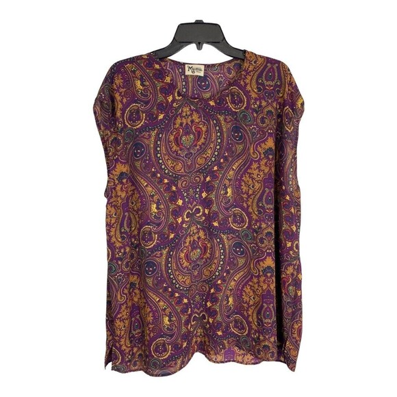 Show Me Your MuMu Tops - Show Me Your Mumu Womens Shirt Adult Size Small Tunic Purple Paisley Sheer Top
